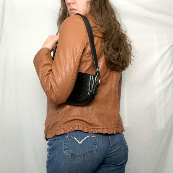 Vintage Faux Leather Bomber Jacket 🍸💗 - Picture 3 of 3